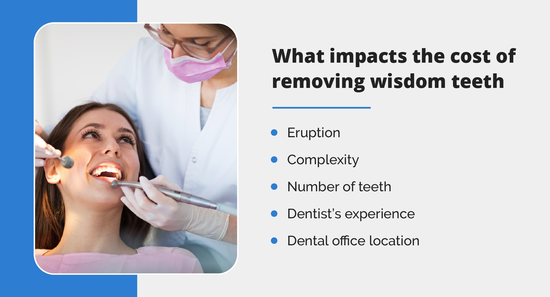 what impacts the cost of removing wisdom teeth